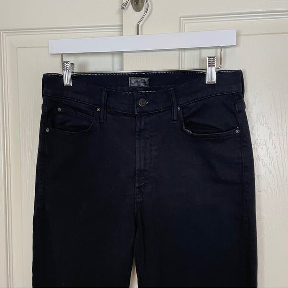 MOTHER The Rascal Ankle Step Fray Black Jeans Sz 30 - Picture 4 of 12